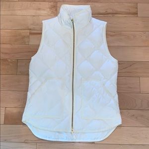 J. Crew White Puffer Vest